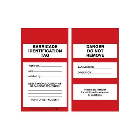 Accuform RP-Plastic, 3-1/4 in Width, 0.075 in Height, , 25 PK TAB501CTP